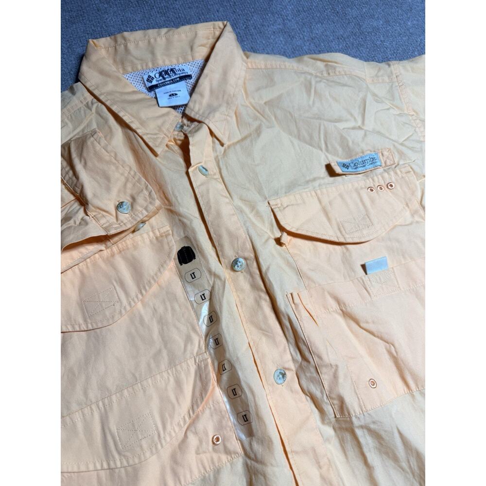 Columbia PFG Bahama Shirt‎ Men LT Orange Short Sleeve Vented Fishing Large Tall